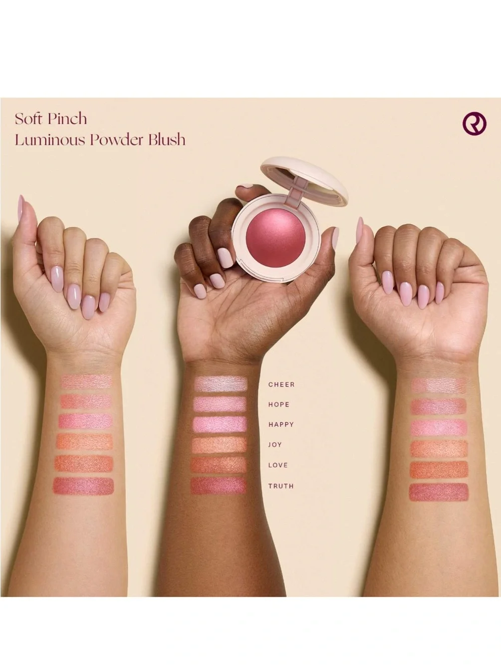 Rare Beauty Soft Pinch Luminous Powder Blush-Happy (Cool Pink)